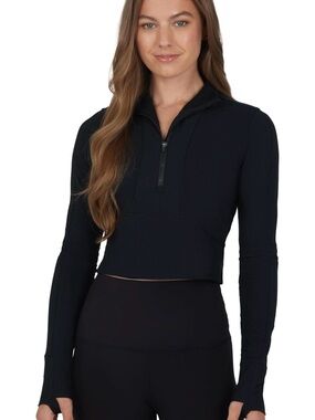 90 Degrees Half Zip Activewear Crop Top XL